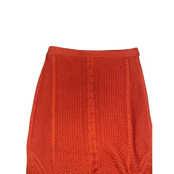 Parrow Women's Cable Knit Midi Skirt, Orange, XS - Picture 2 of 6